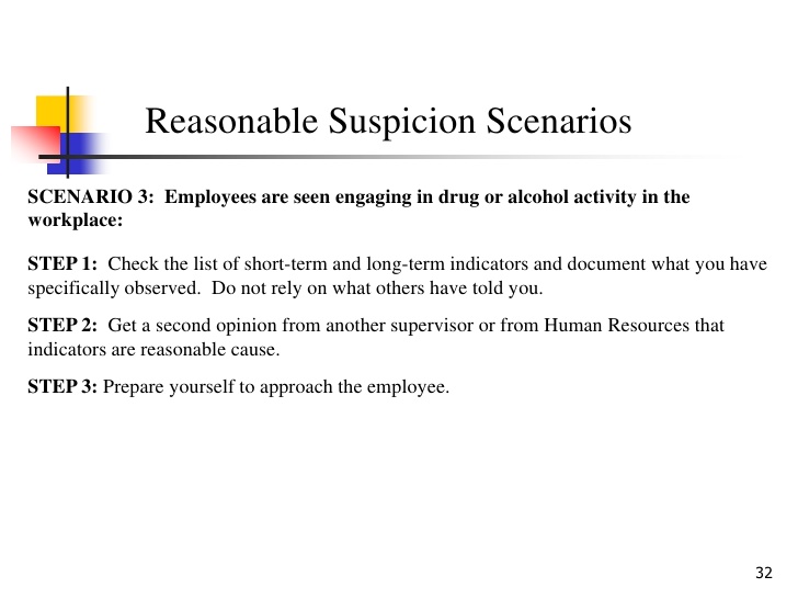reasonable suspicion checklist